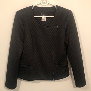 Libra Quilted Jacket Zip Front Womens M Black